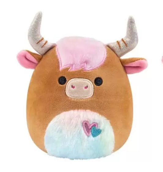 Squishmallow Kellytoy 5" Valentines Candela the Highland Cow