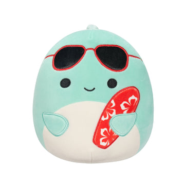 Squishmallow KellyToy Plush 7.5" Perry the Dolphin with surfboard