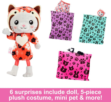 Barbie Chelsea Cutie Reveal Series Panda Kitten Costume Doll