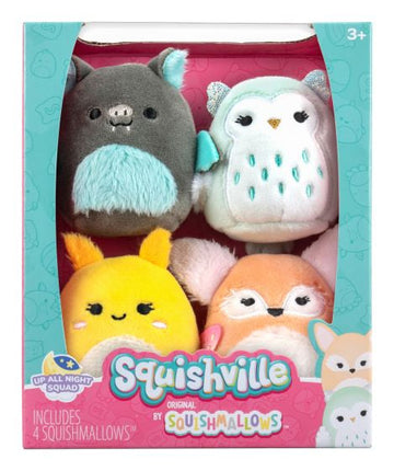 Squishville 5cm Squishmallows 4 Pack - Up All Night Squad Plush