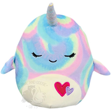 Squishmallow Kellytoy 7" Valentines Plush Ter the Narwhal