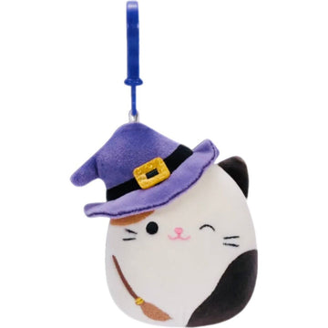 Squishmallow Kellytoy 3.5" Plush Clip On Keychain Cam the Cat Witch Halloween (import)